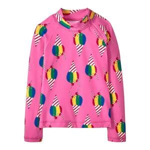 Hanna Andersson Pink Long Sleeve Swim Rash Guard Swimsuit Girls Size 140 10